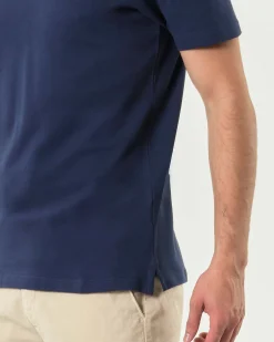 T-shirt mezza manica Paul Baker blu indaco in micro piquet di cotone stretch