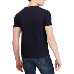 T-shirt mezza manica Polo Ralph Lauren blu custom slim-fit con logo pony rosso