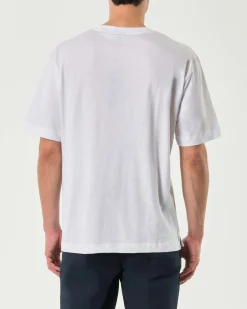 T-shirt oversize Paul Baker bianca in puro cotone con taschino