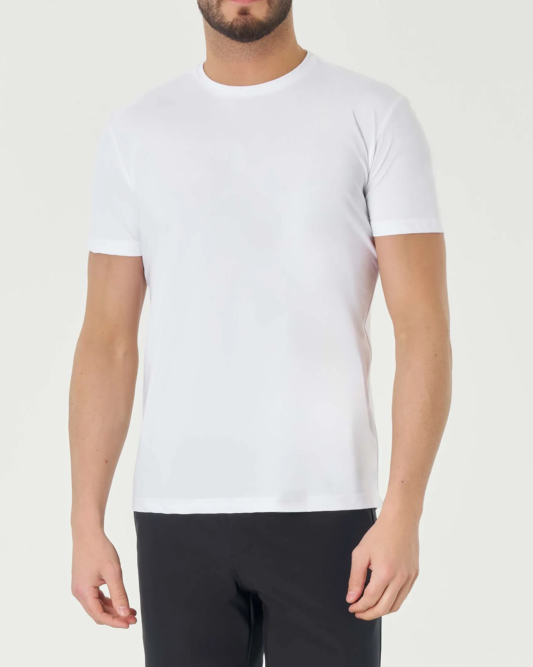 T-shirt Pellizzari bianca mezza manica in tessuto tecnico hyper comfort