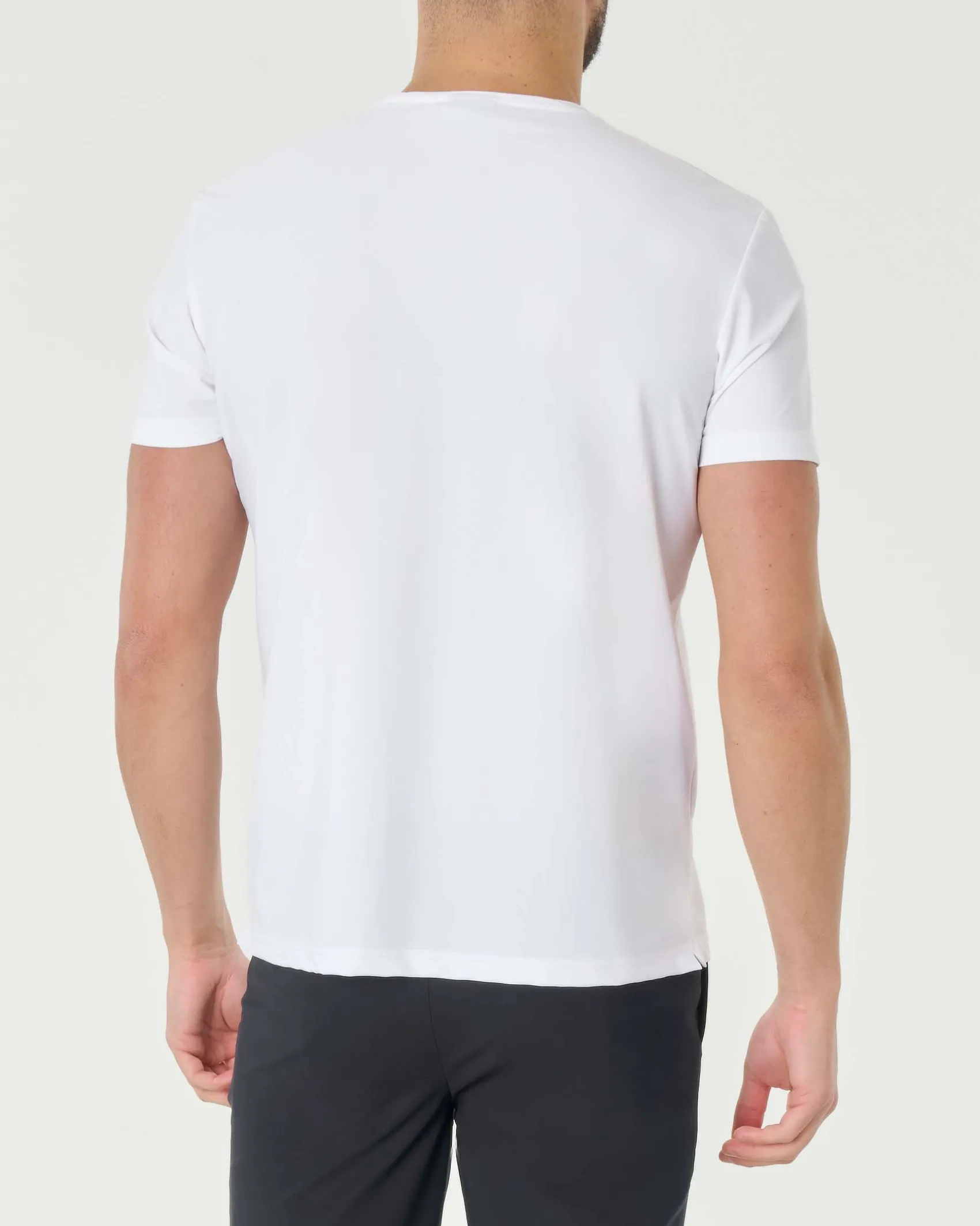 T-shirt Pellizzari bianca mezza manica in tessuto tecnico hyper comfort