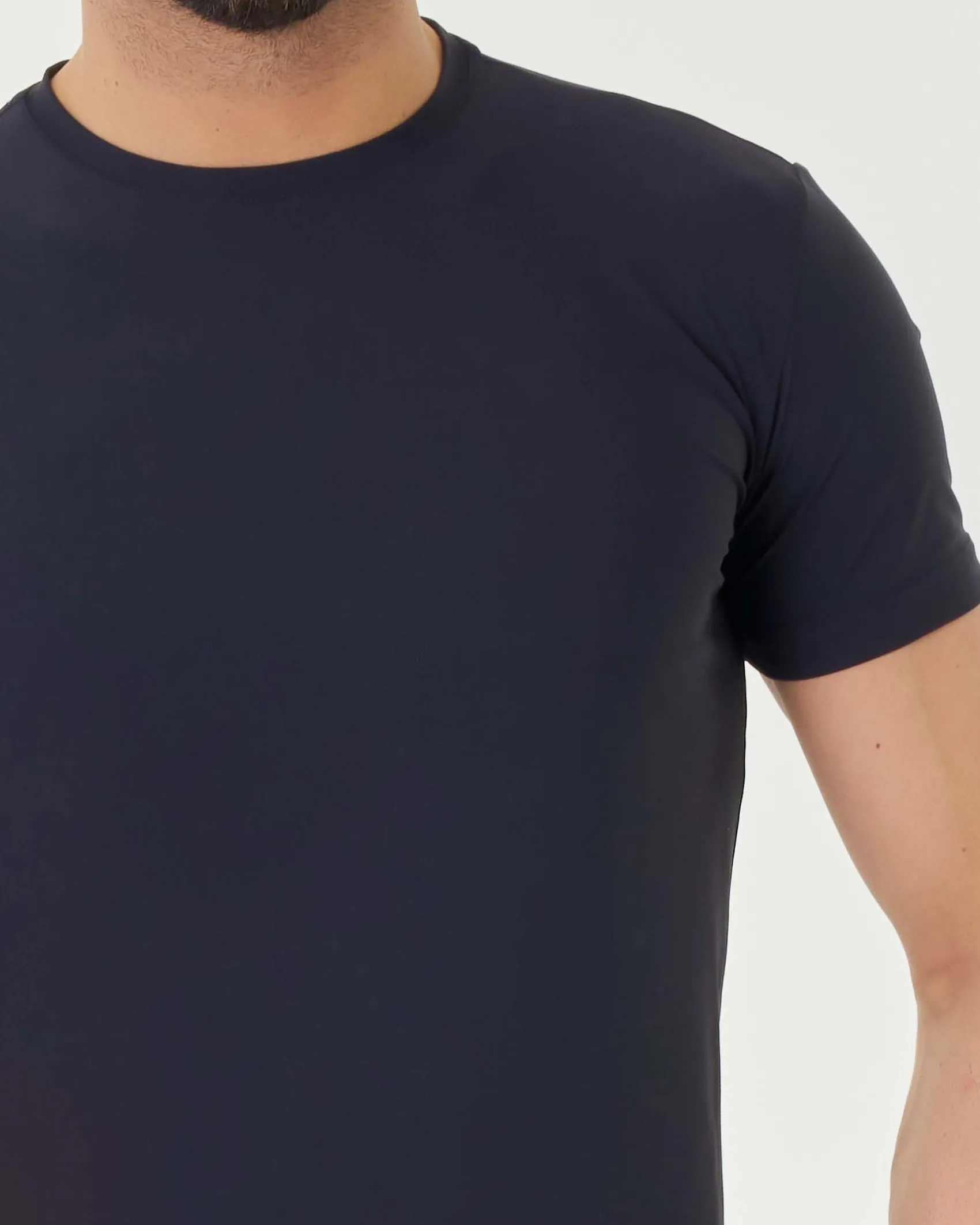 T-shirt Pellizzari blu mezza manica in tessuto tecnico hyper comfort