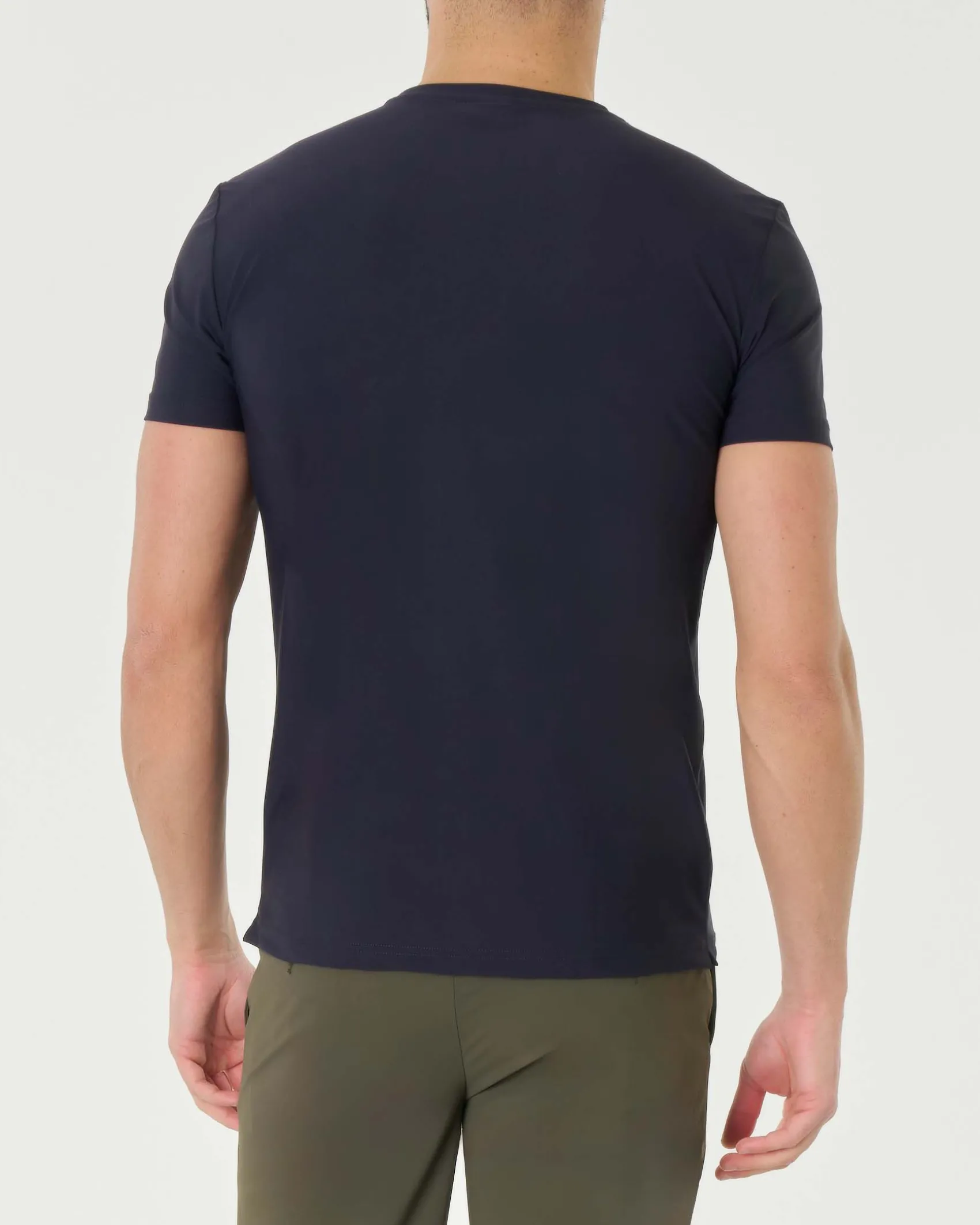 T-shirt Pellizzari blu mezza manica in tessuto tecnico hyper comfort