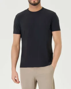 T-shirt Pellizzari nera mezza manica in tessuto tecnico hyper comfort