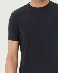 T-shirt Pellizzari nera mezza manica in tessuto tecnico hyper comfort