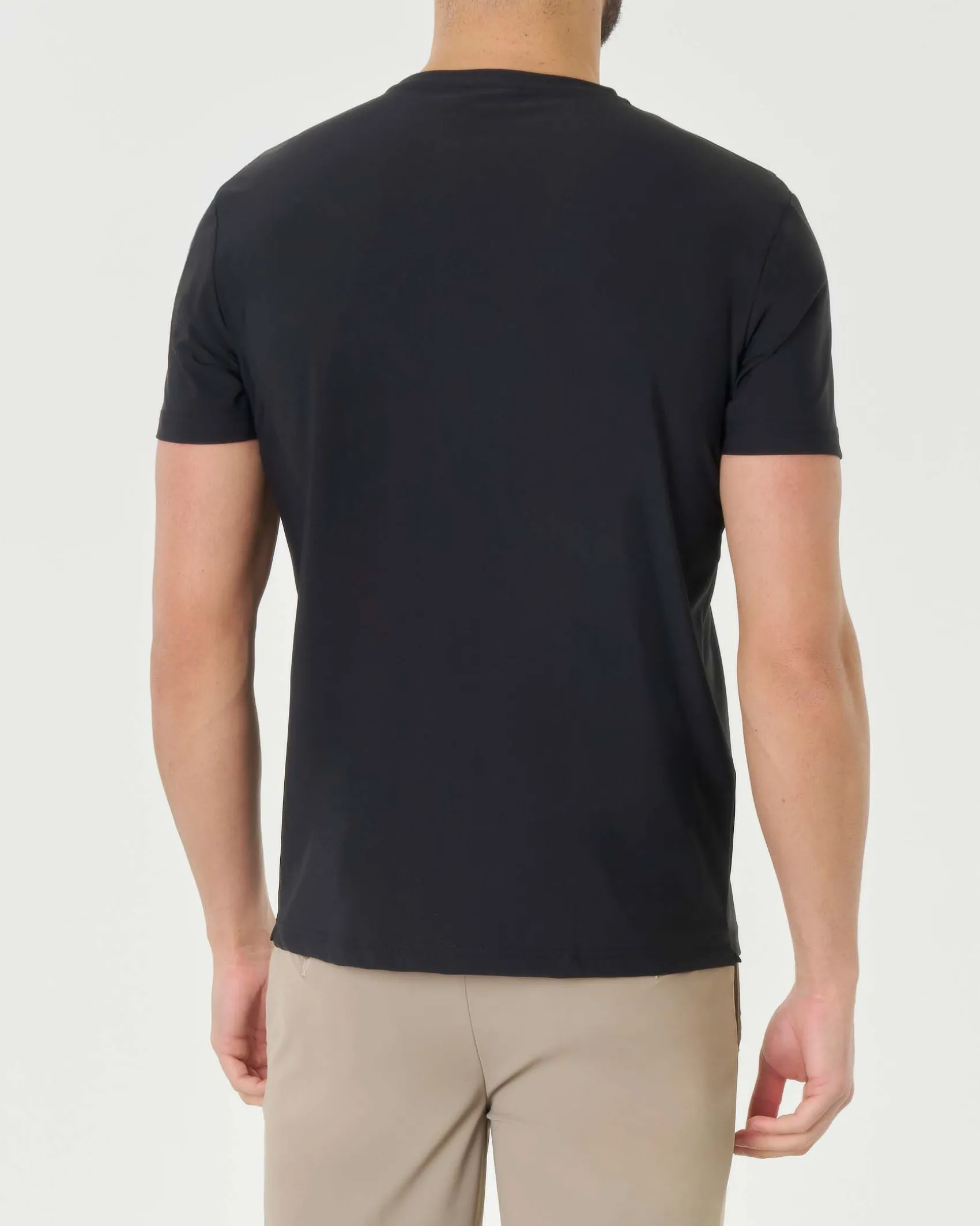 T-shirt Pellizzari nera mezza manica in tessuto tecnico hyper comfort