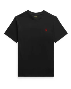 T-shirt Polo Ralph Lauren mezza manica nera con logo pony rosso