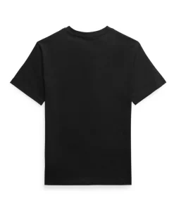 T-shirt Polo Ralph Lauren mezza manica nera con logo pony rosso