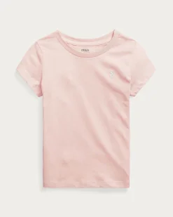 T-shirt Polo Ralph Lauren rosa mezza manica con logo pony bianco