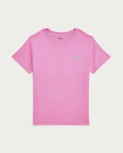 T-shirt Polo Ralph Lauren fucsia mezza manica con logo pony verde