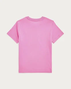 T-shirt Polo Ralph Lauren fucsia mezza manica con logo pony verde