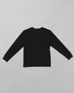 T-shirt Polo Ralph Lauren nera in cotone a maniche lunghe con dettagli bianchi