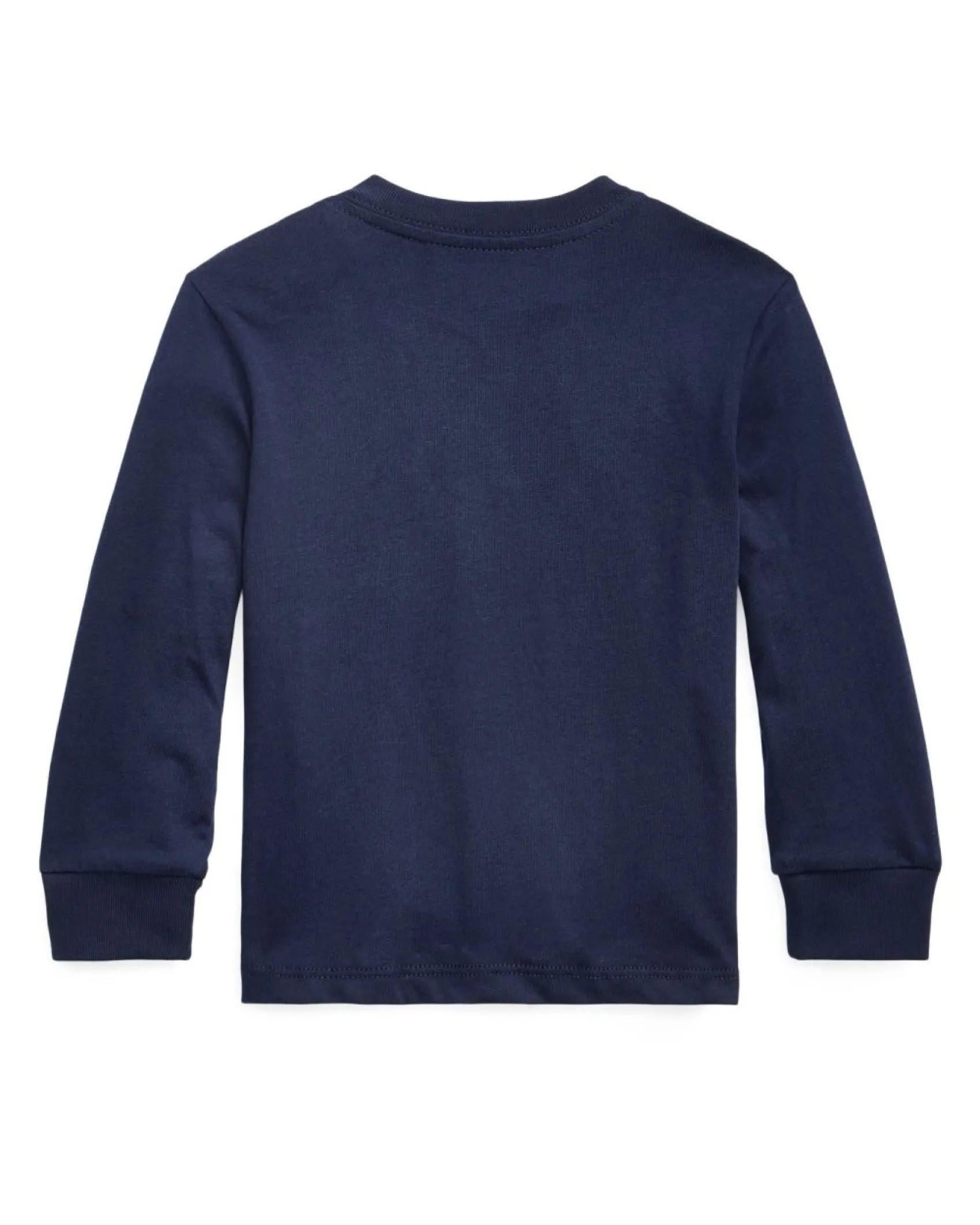 T-shirt Ralph Lauren blu manica lunga in cotone con logo pony rosso