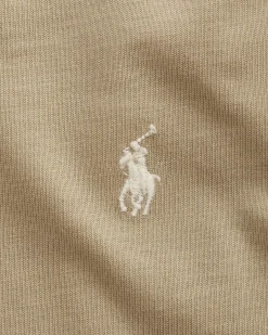 T-shirt Ralph Lauren cammello in cotone a maniche lunghe con polsini