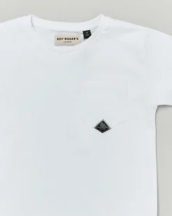 T-shirt Roy Roger's bianca mezza manica in puro cotone con taschino