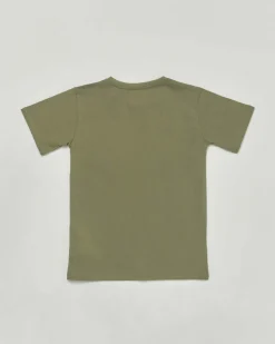 T-shirt Roy Roger's verde militare mezza manica in puro cotone con taschino