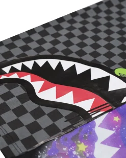 T-shirt Sprayground nera e grigia checkered con cosmo e alieno