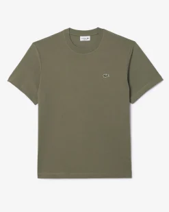 T-shirt verde militare mezza manica in puro cotone classic-fit