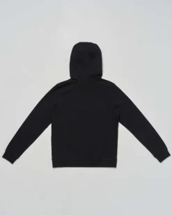 Tuta EA7 in felpa di puro cotone garzato nera con logo verde militare