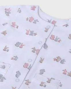 Tutina bianca e rosa con set 3 pezzi bavaglino calzini e cappellino coordinati