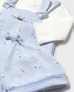 Tutina Mayoral azzurra e bianca con cappellino e fantasia coniglietti