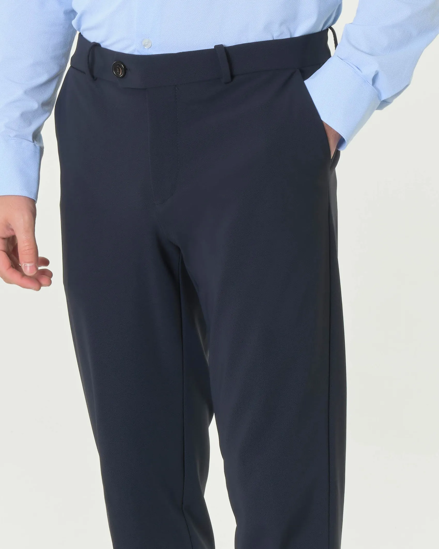 Winter Chino R.R.D. blu in tessuto tecnico con microfantasia ad ovali