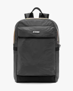 Zainetto K-way Laon grigio antracite in nylon con tasca esterna