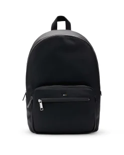 Zaino nero Boss in similpelle martellata