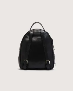 Zaino nero Coccinelle Malory Medium in pelle con tasca frontale