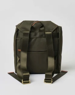 Zaino verde oliva Bric's in nylon con doppio tascone frontale e spallacci regolabili
